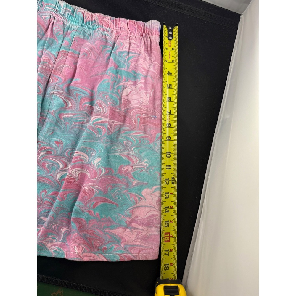 Shirleighs Marbled Art Kids Skirt Pink Teal Hand Dyed Cotton Size L Made in USA - Picture 6 of 9